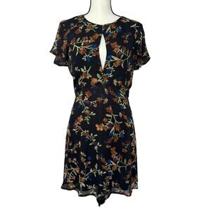 NWT GB Dress Women's Medium Flare‎ Above Knee A-Line Zip Up Black Short Sleeve